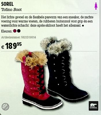 Promoties Sorel tofino boot - Sorel - Geldig van 05/12/2012 tot 31/12/2012 bij A.S.Adventure