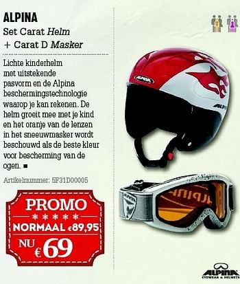 Promoties Alpina set carat helm + carat d masker - Alpina - Geldig van 05/12/2012 tot 31/12/2012 bij A.S.Adventure