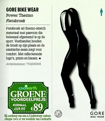 Promoties Gore bike wear power thermo fietsbroek - Gore Bike Wear - Geldig van 05/12/2012 tot 31/12/2012 bij A.S.Adventure