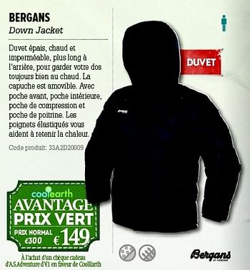 Promotions Bergans down jacket - Bergans - Valide de 05/12/2012 à 31/12/2012 chez A.S.Adventure
