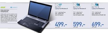 Promoties Acer 17.3 laptop met windows 8 - Acer - Geldig van 05/12/2012 tot 03/01/2013 bij VCD