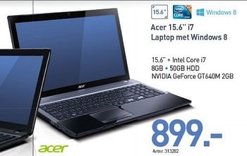 Promoties Acer 15.6 i7 laptop met windows 8 - Acer - Geldig van 05/12/2012 tot 03/01/2013 bij VCD