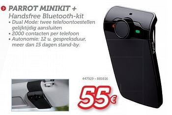 Promoties Parrot minikit + handsfree bluetooth-kit - Parrot - Geldig van 06/12/2012 tot 05/01/2013 bij Auto 5
