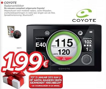 Promoties Coyote radarverklikker - Coyote - Geldig van 06/12/2012 tot 05/01/2013 bij Auto 5