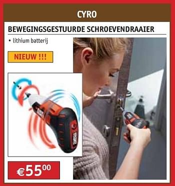 Promoties Cyro bewegingsgestuurde schroevendraaier - Black & Decker - Geldig van 06/12/2012 tot 31/12/2012 bij Bouwcenter Frans Vlaeminck
