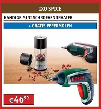 Promoties Bosch ixo spice handige mini schroevendraaier - Bosch - Geldig van 06/12/2012 tot 31/12/2012 bij Bouwcenter Frans Vlaeminck