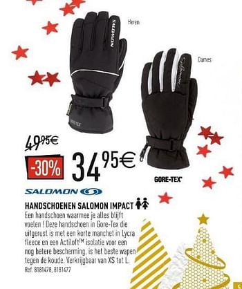 Promoties Handschoenen salomon impact - Salomon - Geldig van 07/12/2012 tot 24/12/2012 bij Decathlon