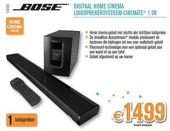 G Omhoog gaan vrijgesteld Bose Bose digitaal home cinema luidsprekersysteem cinemate 1 sr - Promotie  bij Krefel