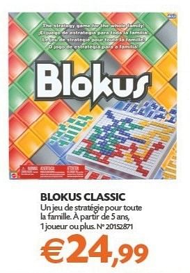 Promotions Blokus classic - Mattel - Valide de 18/12/2012 à 31/12/2012 chez Fun