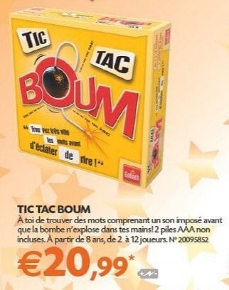 Promotions Tic tac boum - Goliath - Valide de 18/12/2012 à 31/12/2012 chez Fun