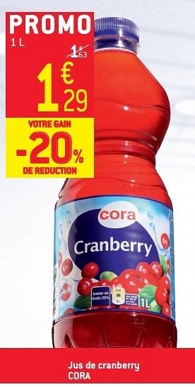 Cora - Jus de cranberry - Supermarchés Match