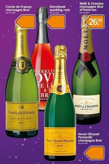 Promoties Moët + chandon champagne brut of demi-sec - Moet & Chandon - Geldig van 26/12/2012 tot 01/01/2013 bij Albert Heijn
