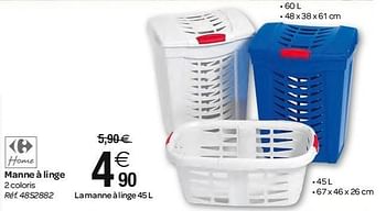 Coffre à linge blanc CARREFOUR : le coffre de 45L à Prix Carrefour