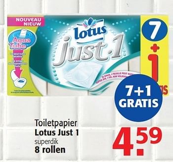 Promoties Toiletpapier lotus just 1 superdik - Lotus Nalys - Geldig van 02/01/2013 tot 15/01/2013 bij Alvo