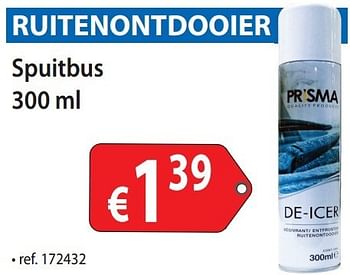 Promoties Ruitenontdooier - Prisma - Geldig van 02/01/2013 tot 30/01/2013 bij Bouwcenter Frans Vlaeminck