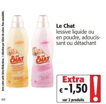 Promotion Colruyt Le Chat Lessive Liquide Ou En Poudre Adoucissant Ou Detachant Le Chat Menage Valide Jusqua 4 Promobutler