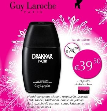 Promoties Drakkar noir eau de toilette - Guy Laroche - Geldig van 02/01/2013 tot 31/01/2013 bij ICI PARIS XL