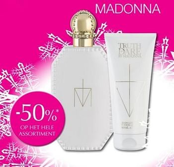 Promoties -50 % op het hele assortiment - Madonna - Geldig van 02/01/2013 tot 31/01/2013 bij ICI PARIS XL