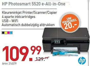 Promoties Hp photosmart 5520 e-all-in-one - HP - Geldig van 03/01/2013 tot 19/01/2013 bij Auva