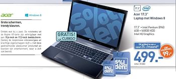 Promoties Acer 17.3 laptop met windows 8 - Acer - Geldig van 03/01/2013 tot 19/01/2013 bij Auva
