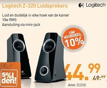 Promoties Logitech z-320 luidsprekers - Logitech - Geldig van 03/01/2013 tot 19/01/2013 bij Auva