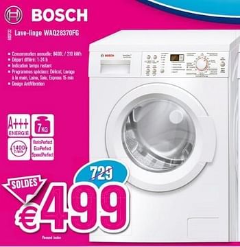 Promotions Bosch lave-linge waq28370fg - Bosch - Valide de 03/01/2013 à 31/01/2013 chez Krefel
