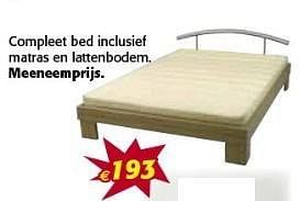 Promotions Compleet bed inclusief matras en lattenbodem - Marque inconnue - Valide de 03/01/2013 à 31/01/2013 chez Meubelen Crack