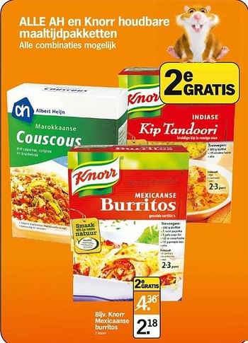 Albert Heijn Promotie Knorr Mexicaanse Burritos Knorr Etenswaren Geldig Tot 13 01 13 Promobutler