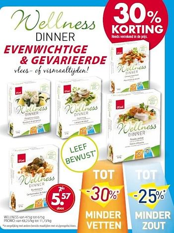 Promoties Wellness dinner - Huismerk - O'Cool  - Geldig van 08/01/2013 tot 02/02/2013 bij O'Cool