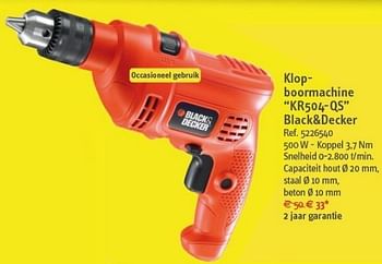 Promoties Klopboormachine kr504-qs black+decker - Black & Decker - Geldig van 09/01/2013 tot 28/01/2013 bij Brico