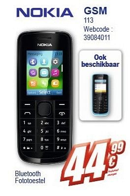 Promoties Nokia gsm 113 - Nokia - Geldig van 16/01/2013 tot 31/01/2013 bij Eldi
