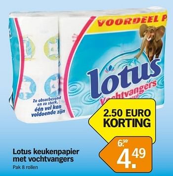 Promotions Lotus keukenpapier met vochtvangers - Lotus Nalys - Valide de 21/01/2013 à 27/01/2013 chez Albert Heijn