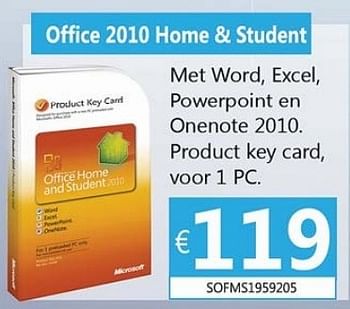Promotions Office 2010 home + student - Microsoft - Valide de 21/01/2013 à 05/03/2013 chez Compudeals
