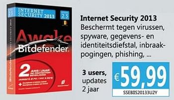 Promotions Internet security 2013 - Bitdefender - Valide de 21/01/2013 à 05/03/2013 chez Compudeals