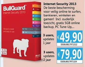 Promotions Internet security 2013, 3 users - Bullguard - Valide de 21/01/2013 à 05/03/2013 chez Compudeals