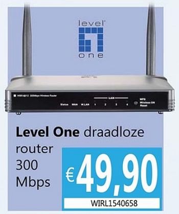Promoties Levelone wireless router - LevelOne - Geldig van 21/01/2013 tot 05/03/2013 bij Compudeals