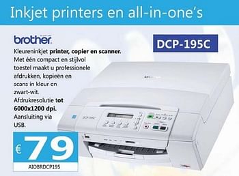 Promoties Brother kleuren inktjet printer, copier, scanner - Brother - Geldig van 21/01/2013 tot 05/03/2013 bij Compudeals