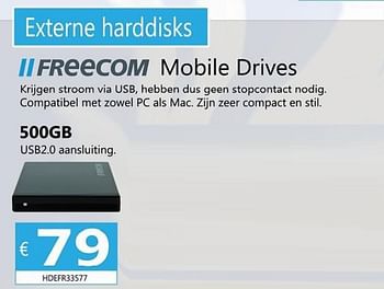 Promotions Freecom mobile drives 500gb - Freecom - Valide de 21/01/2013 à 05/03/2013 chez Compudeals