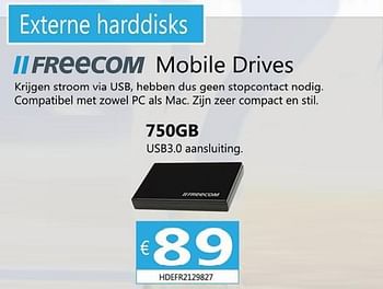 Promoties Freecom mobile drives 750gb - Freecom - Geldig van 21/01/2013 tot 05/03/2013 bij Compudeals