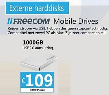 Promoties Freecom mobile drives 1000gb - Freecom - Geldig van 21/01/2013 tot 05/03/2013 bij Compudeals