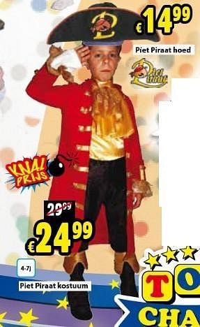 Promoties Piet piraat kostuum - Studio 100 - Geldig van 21/01/2013 tot 17/02/2013 bij ToyChamp