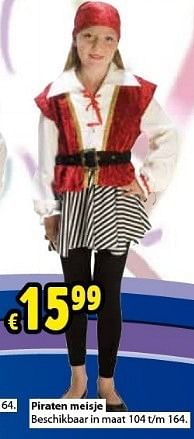 Promoties Piraten meisje - Merk onbekend - Geldig van 21/01/2013 tot 17/02/2013 bij ToyChamp