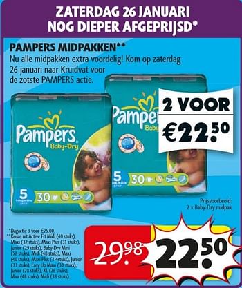 Promoties Pampers midpakken - Pampers - Geldig van 22/01/2013 tot 27/01/2013 bij Kruidvat