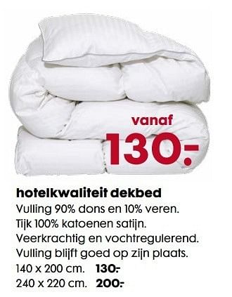 Promoties Hotelkwaliteit dekbed - Huismerk - Hema - Geldig van 23/01/2013 tot 05/02/2013 bij Hema