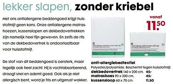 Promotions Anti-allergiebedtextiel kussensloop - Produit maison - Hema - Valide de 23/01/2013 à 05/02/2013 chez Hema