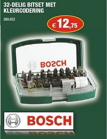 Promoties Bosch 32-delig bitset met kleurcodering - Bosch - Geldig van 23/01/2013 tot 03/02/2013 bij Hubo
