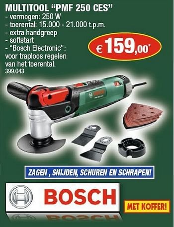 Promoties Bosch multitool pmf 250 ces - Bosch - Geldig van 23/01/2013 tot 03/02/2013 bij Hubo