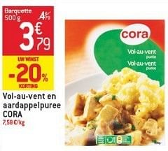 Promotions Vol-au-vent en aardappelpuree cora - Cora - Valide de 23/01/2013 à 29/01/2013 chez Match Food & More