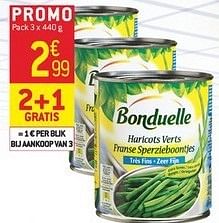 Promoties Zeer fijne sperzieboontjes bonduelle - Bonduelle - Geldig van 23/01/2013 tot 29/01/2013 bij Match Food & More