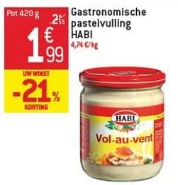 Promoties Gastronomische pasteivulling habi - Habi - Geldig van 23/01/2013 tot 29/01/2013 bij Match Food & More
